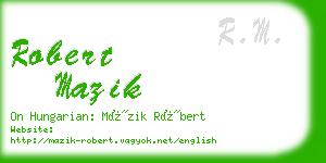 robert mazik business card